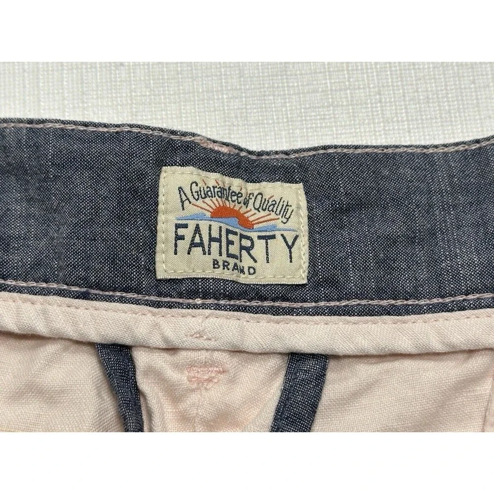 Men's Faherty Malibu Linen Blend Chino Shorts 9